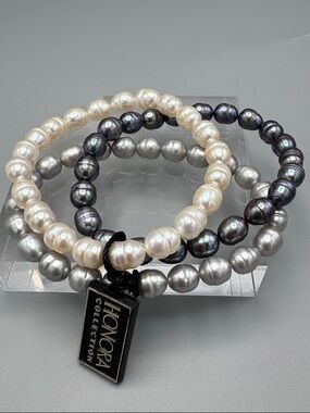 Honora MultiColor Freshwater Pearl Stretch Bracelet Set